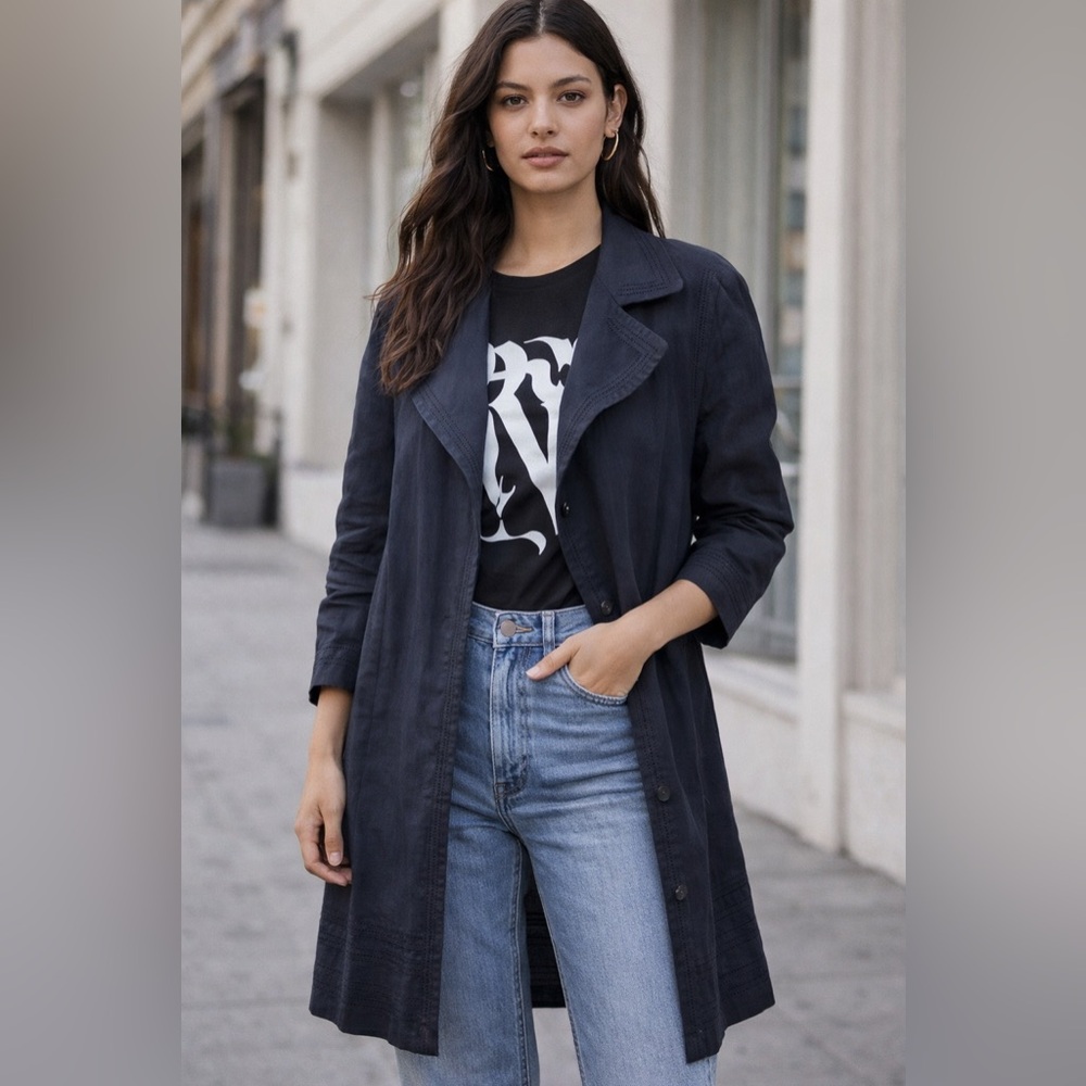 DKNY Black Linen Jacket – Size 8
